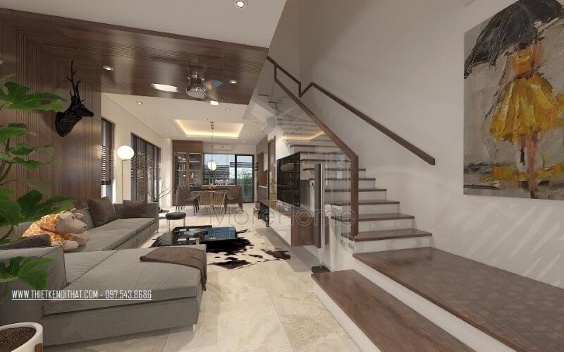 Trang trí biệt thự Vinhomes Thăng Long đẹp với xu hướng hiện đại, các đường nét và màu sắc nhẹ nhàng, đơn giản gợi mở cảm giác trẻ trung và thoải mái